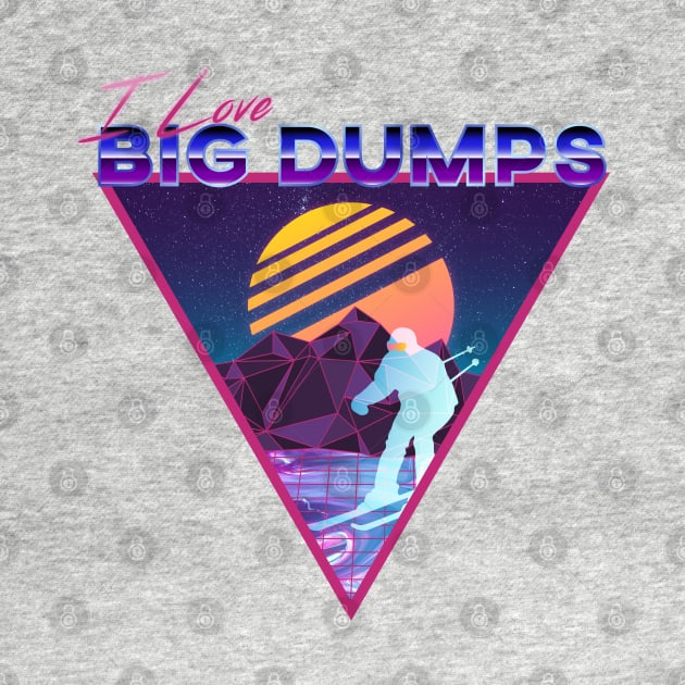 Retro Vaporwave Ski Mountain | I Love Big Dumps | Shirts, Stickers, and More! by KlehmInTime